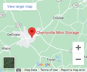 Map to Cherryville Mini Storage location in Cherryville, NC